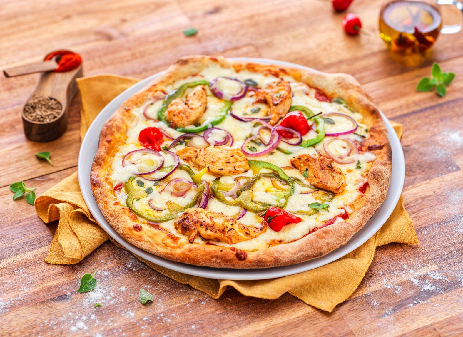 Sauce Tomate Fromage Poulet Poivrons olives oignon